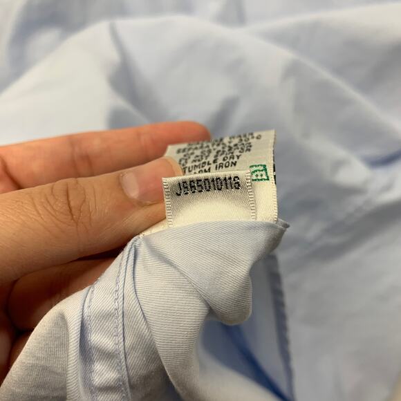 Bugatchi Shirt Mens 16.5 Cloud Blue Shaped Fit Long Sleeve Cotton Button Up - Picture 11 of 13